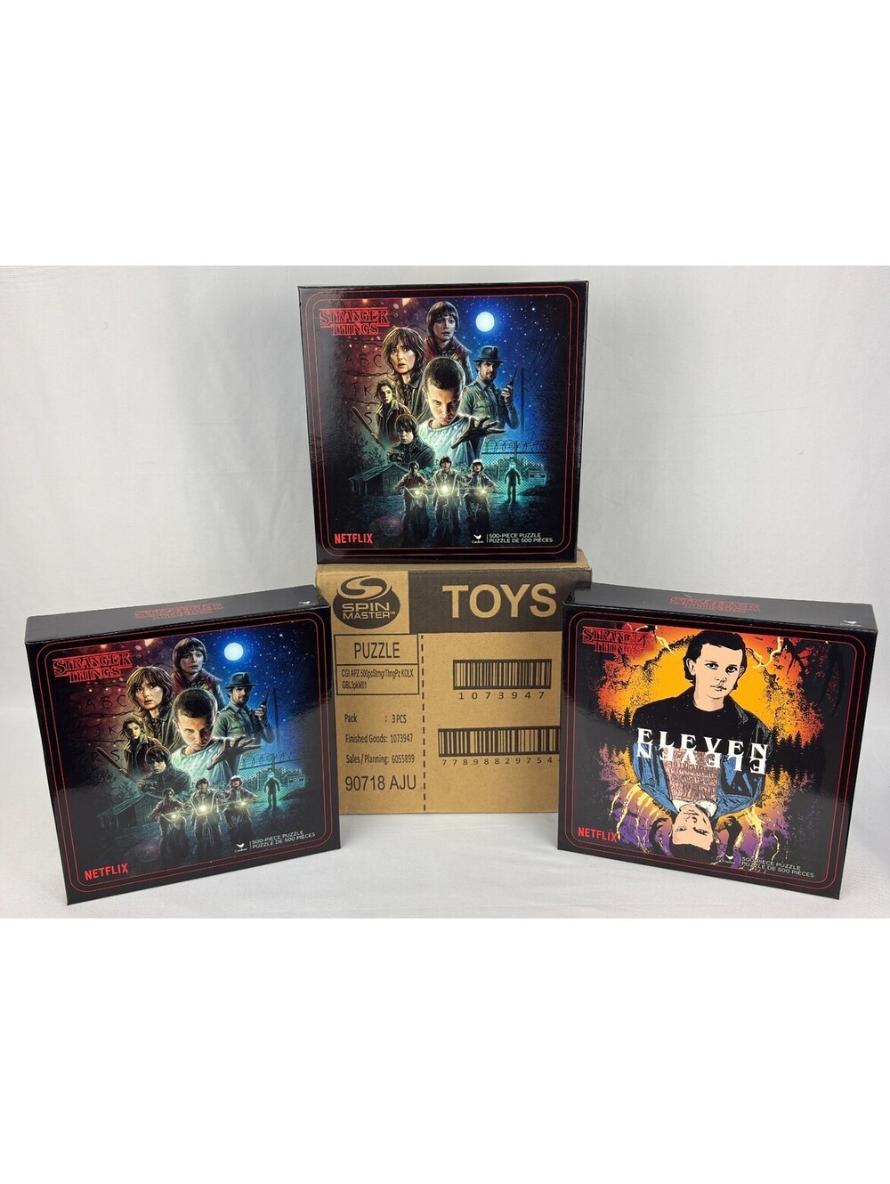3 Assorted 500pc Netflix Stranger Things Puzzles New Sealed